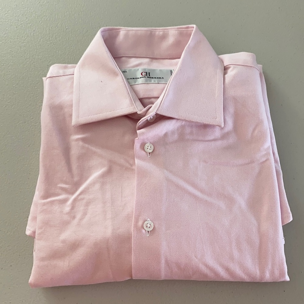 Carolina Herrera Sz 15 1/2 Pink Dress Shirt